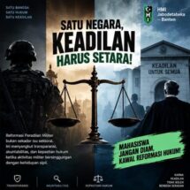 HMI Jabodetabeka–Banten: Militer Masuk Ruang Sipil, Reformasi Peradilan Jangan Tertinggal